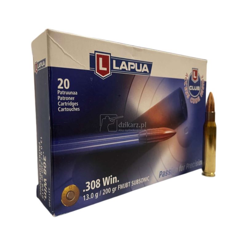 Amunicja Lapua 308 Win FMJBT Subsonic 13g/200gr