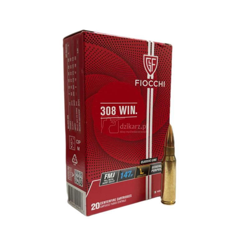 Amunicja Fiocchi 308 Win FMJ 9,5g/147grs